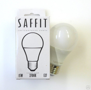 Лампа светодиодная LED 15вт E27 белый SAFFIT  