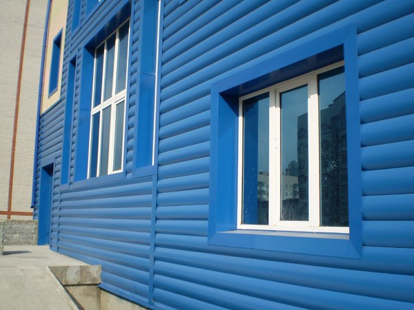 Сайдинг "Блок Хаус" 338 мм (0,45 мм)синий,бежевый , коричневый и т.д
