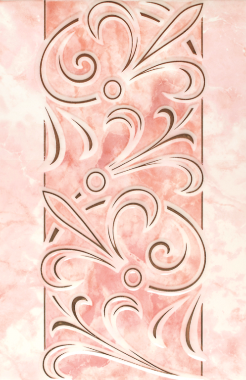 Плитка керамическая ШАХТЫ Муаре розовая Декор 04 200*300 (1-й сорт)
