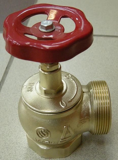 Клапан пожарный латунный КПЛМ-50 угловой 90гр