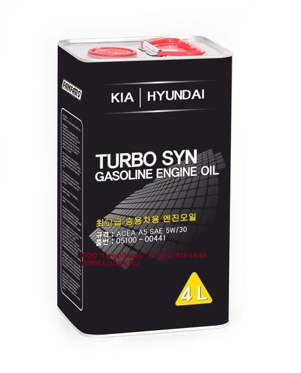 Hyundai SAE 5W30 Turbo SYN ACEA A5 API SM моторное масло, канистра 4л 1