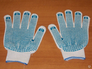 Перчатки трикотажные с ПВХ покрытием 6-нитка