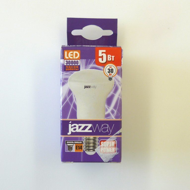 Лампа светодиодная LED R50 Е14 7вт 230в теплая JazzWay
