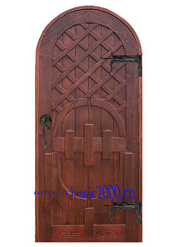 Дверь деревянная под старину "Купец" арочная