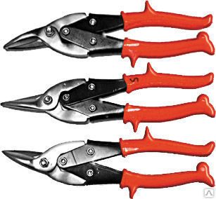 Ножницы по жести "Aviation" усиленные CrV Профи, пластиковые ручки, правые