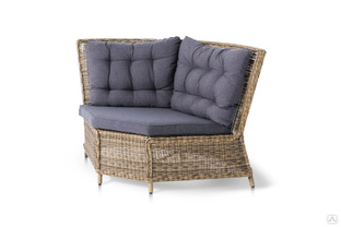 Бергамо, плетеный круглый диванный модуль #1