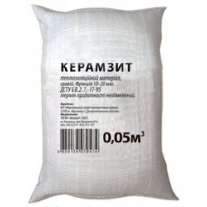 Керамзит фракция 0-5мм упаковка 0,05 куб.м. 1