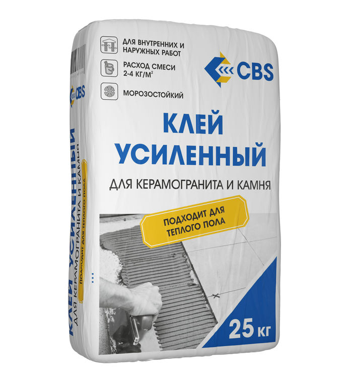 Клей для керамогранита и натурального камня "CBS" (усиленный) 25 кг