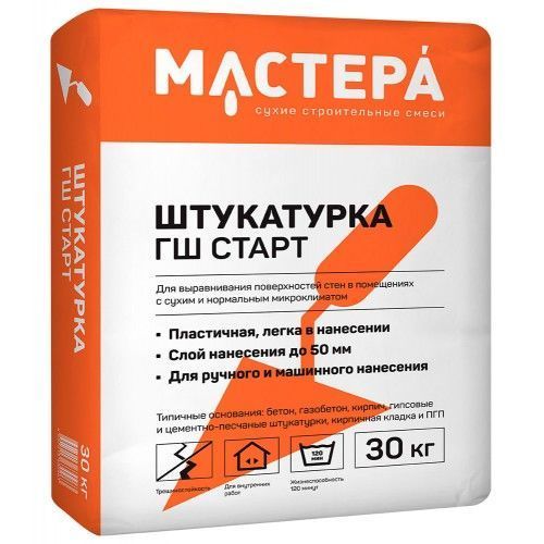 Штукатурка мастер. Штукатурка гипсовая Хабез старт 30 кг. Штукатурка гипсовая мастер ГШ. Гипсовая штукатурка 