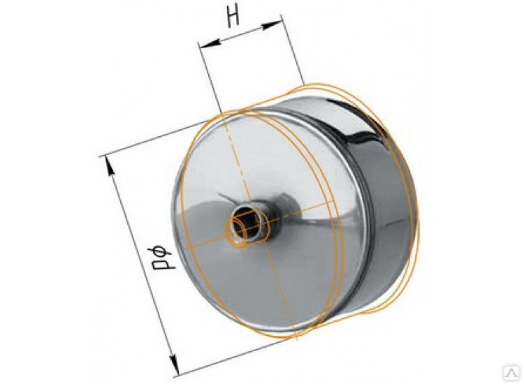 Заглушка М с конденсатоотводом D=120, AISI 430, 0,5 мм (Феррум)