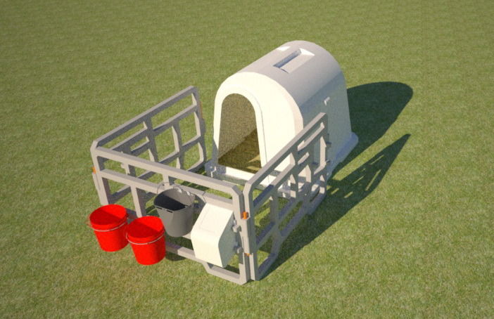 Малый пластиковый домик для теленка эргономичной формы 1500х1300х1200 2