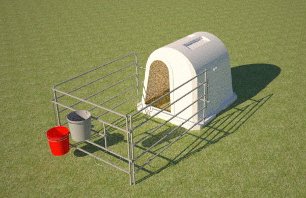 Малый пластиковый домик для теленка эргономичной формы 1500х1300х1200 3