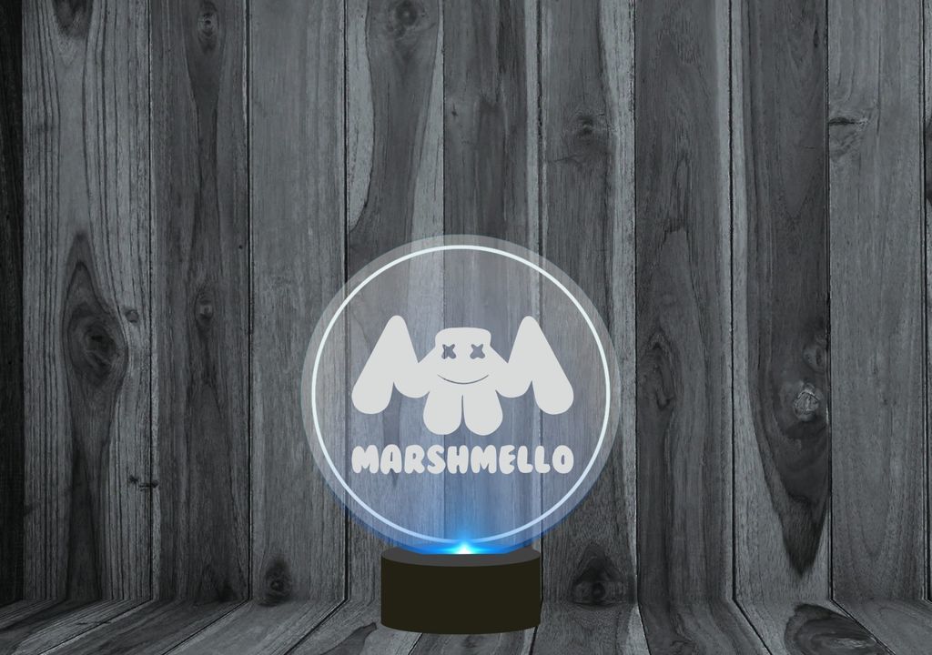 Светильник, ночник 3D Marshmello, Маршмэллоу №1
