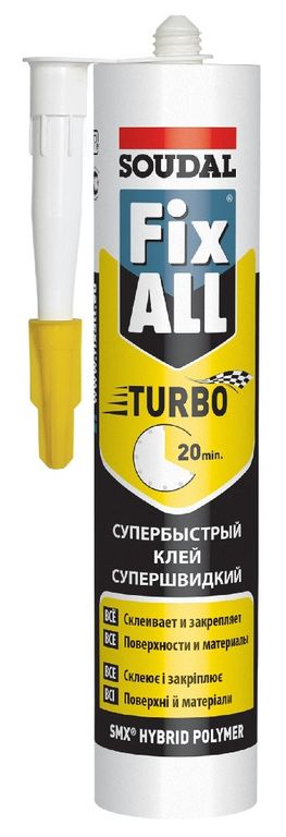 Клей-герметик Soudal Fix all Turbo супербыстрый 290 мл 126907