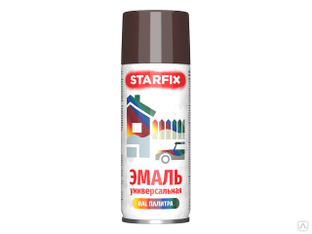 Краска-эмаль аэроз. универсальная шоколадный STARFIX 520мл (8017) (Шоколадно-коричневый, глянцевая) 