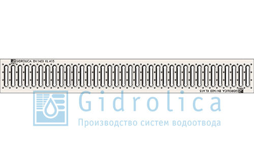Решётка водоприёмная штампованная стальная оцинкованная DN100 1000×136×20