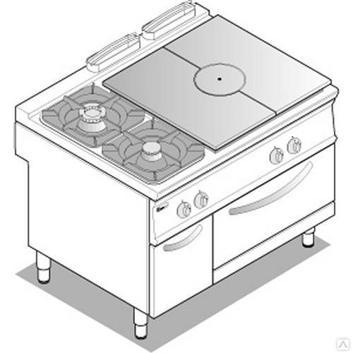 Плита комбинированная газовая с духовым шкафом TECNOINOX PFP70GG7