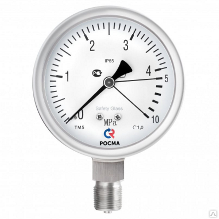 Манометр коррозионностойкий, с защитой от перегрузки ТМ серии 21, Пх2,5 ...