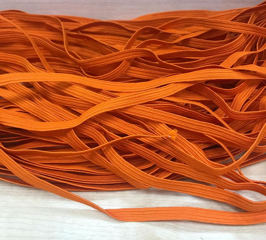 Резинка тканая плетеная 8 мм оранжевая 50 м
