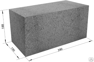 Блок фундаментный для ручной укладки 198х188х390 мм