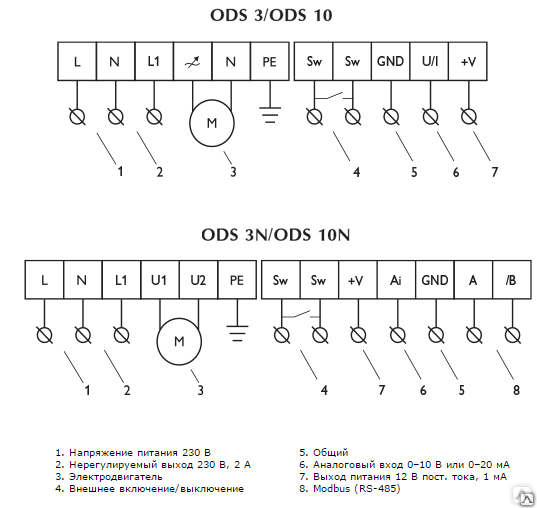 ODS-10 (10А) (упр:0-10v) Регулятор скорости 3