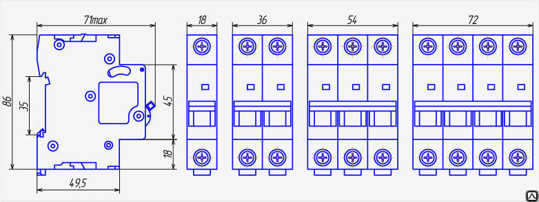 Abb чертежи автоматов dwg