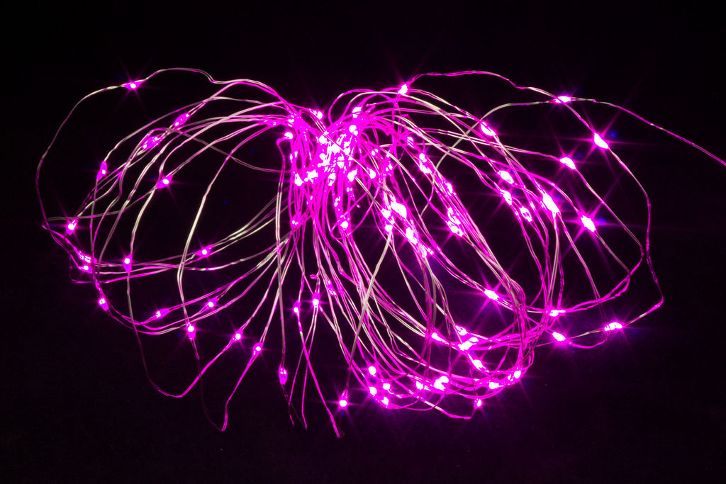 Гирлянда "Нить-роса" 100 LED 10 м на батарейках разноцветная фото 2