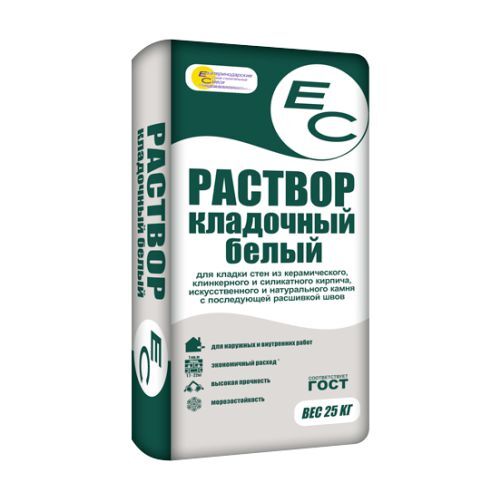 Раствор кладочный ЕС М-150 белый 25 кг