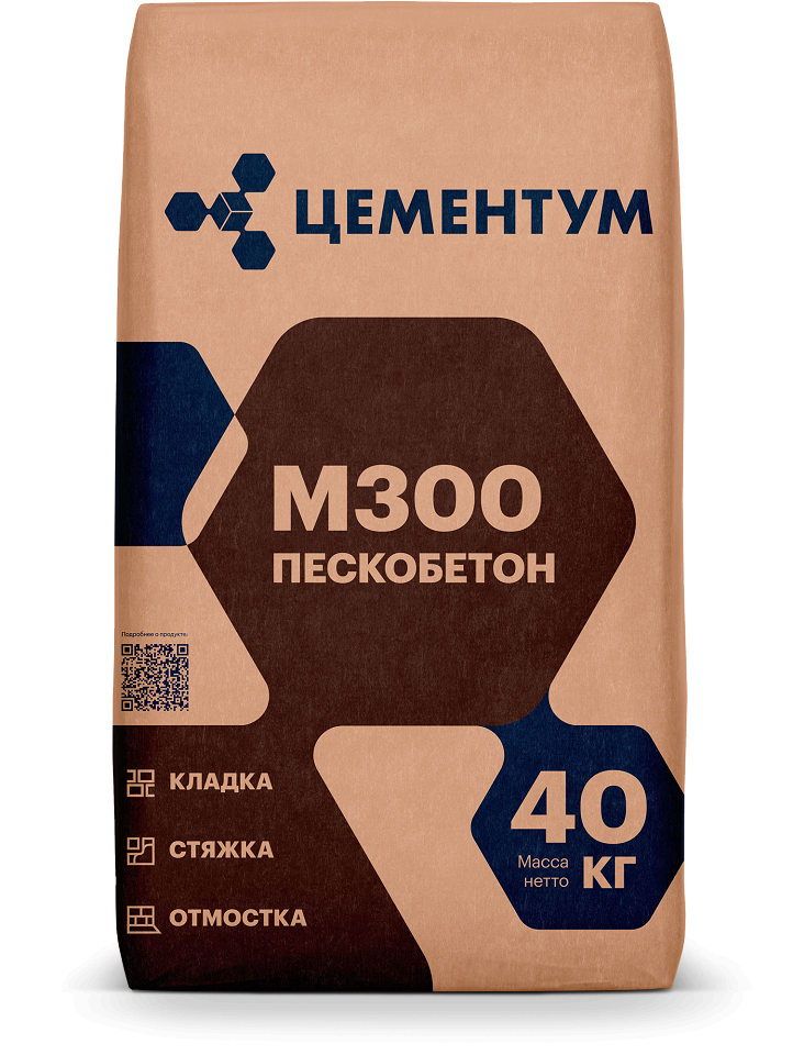 Смесь сухая М-300 Пескобетон Цементум, 40 кг, 36 шт/пал